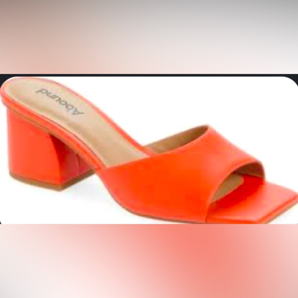 Abound Women's Erica Clear Strap Slip on Open-Toe Block Heel Sandal in red alert